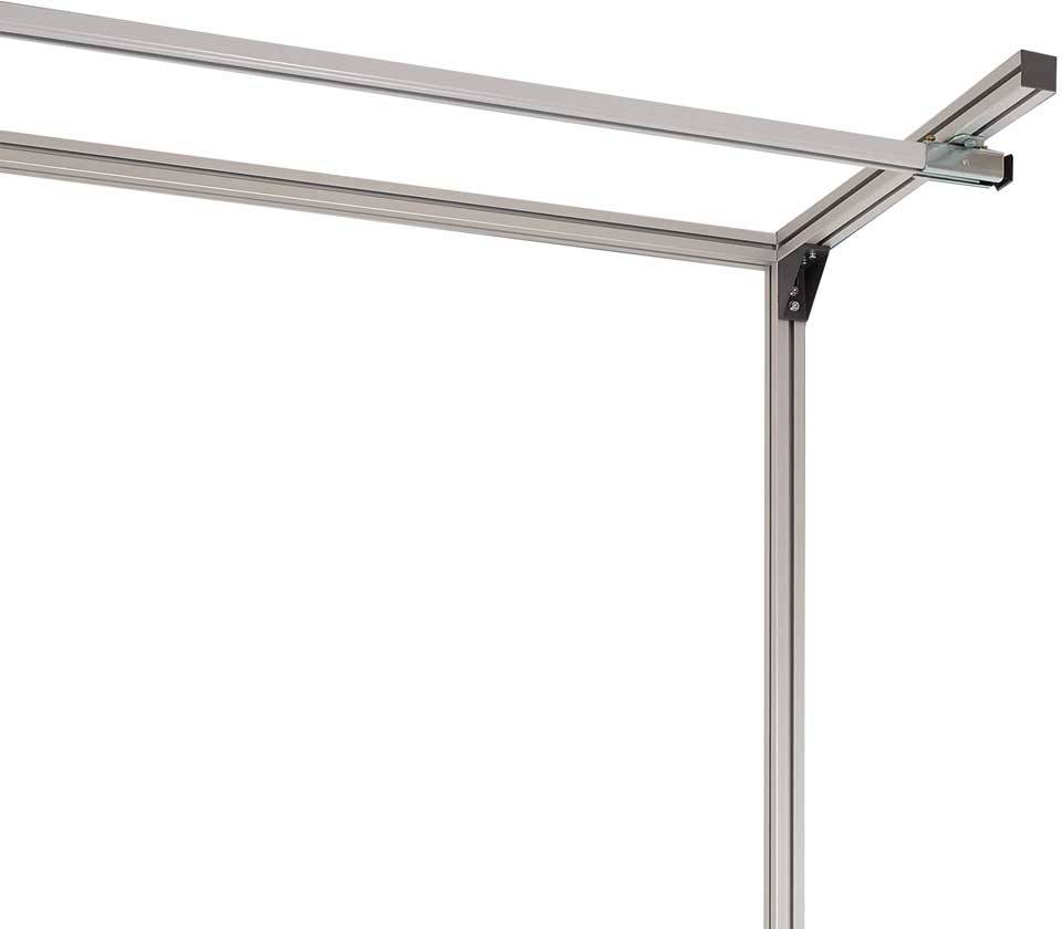 Manuflex ZB8291 Vasúti sín a CANTOLAB / ALU szerelőportálokhoz, asztalszélességhez mm