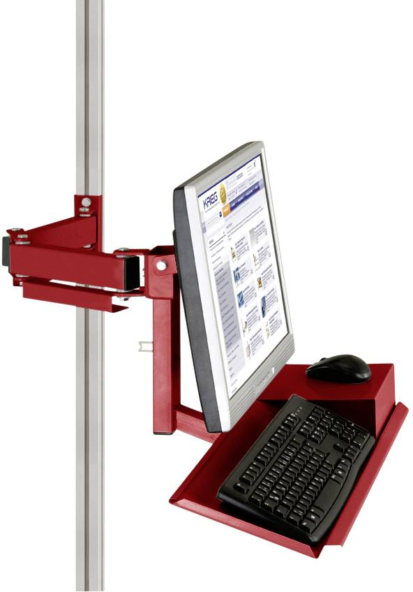 Manuflex ZB8285.3003 Normál monitor-támogatás a CANTOLAB és az ALU számára billentyűzet és egér felülettel, VESA adapter 75 mm-rel