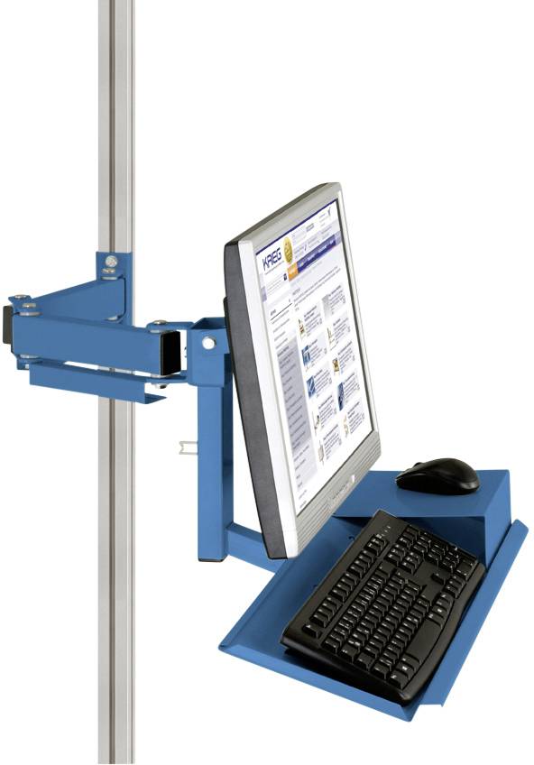 Manuflex ZB8285.5007 Normál monitor-támogatás a CANTOLAB és az ALU számára billentyűzet és egér felülettel, VESA adapter 75 mm-rel