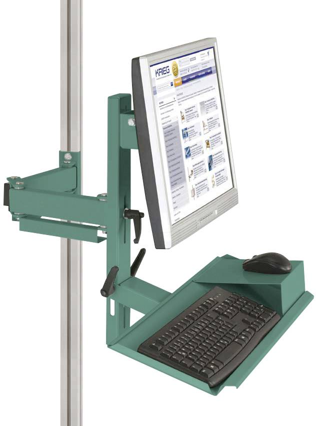 Manuflex ZB8287.0001 Ergonómikus monitor támogatás a CANTOLAB és az ALU számára billentyűzettel és egérfelülettel, VESA adapter 75 mm-rel