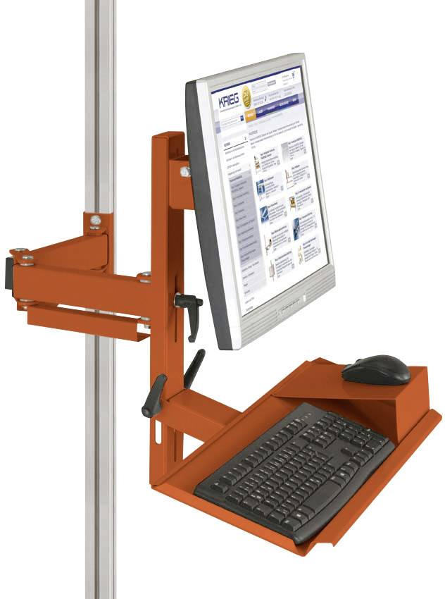 Manuflex ZB8287.2001 Ergonómikus monitor támogatás a CANTOLAB és az ALU számára billentyűzettel és egérfelülettel, VESA adapter 75 mm-rel
