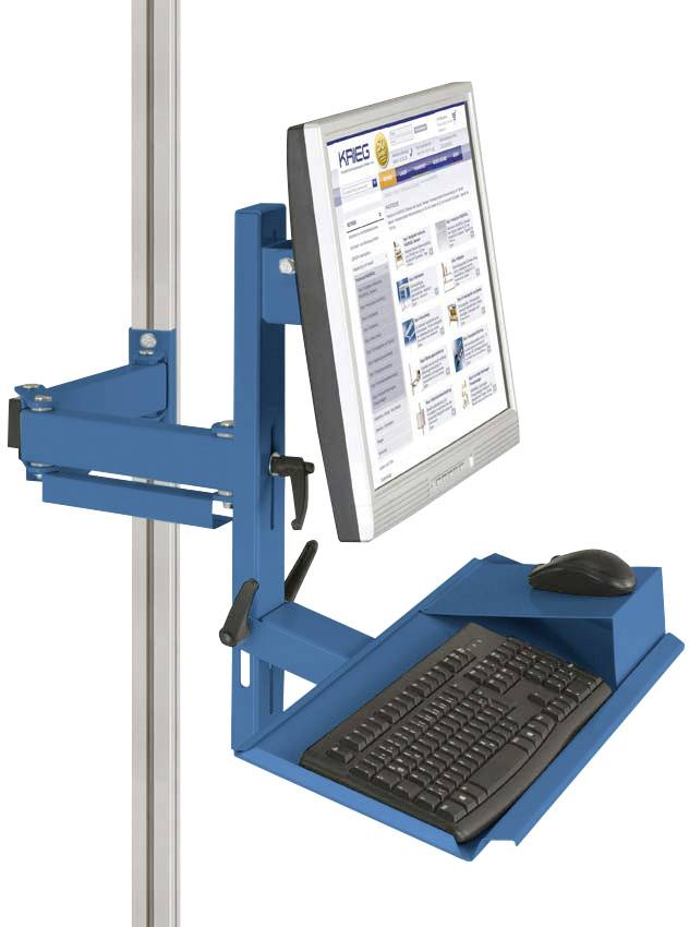 Manuflex ZB8288.5007 Ergonómikus monitor támogatás a CANTOLAB és az ALU számára billentyűzettel és egérfelülettel, VESA adapter 100 mm-rel