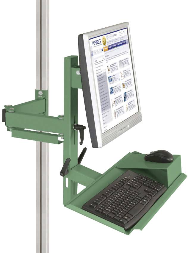 Manuflex ZB8288.6011 Ergonómikus monitor támogatás a CANTOLAB és az ALU számára billentyűzettel és egérfelülettel, VESA adapter 100 mm-rel