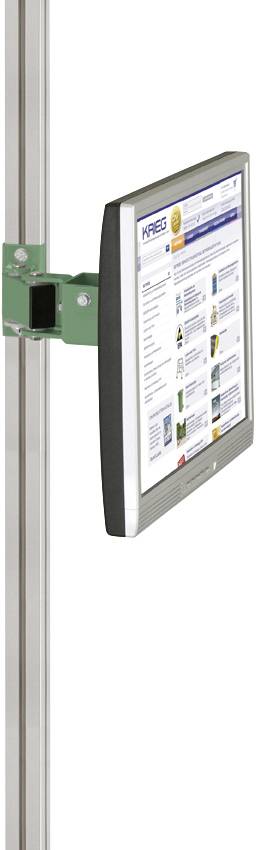 Manuflex LZ8204.6011 ESD monitor támogatás alumínium tartókhoz 80 mm-es egycsatlakozással, VESA adapter 75 mm-rel, Reseda green RAL 6011 vezetőképességgel