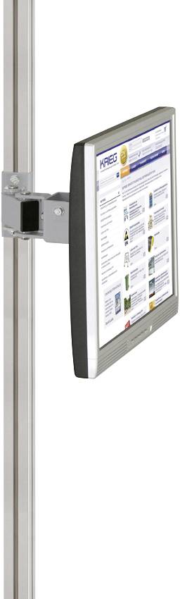 Manuflex LZ8204.9006 ESD ESD monitor támogatás alumínium tartókhoz, 80 mm-es egycsatlakozással, VESA adapter 75 mm, alumínium ezüsttel, hasonló a RAL 9006
