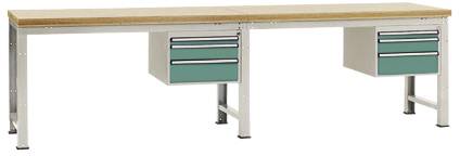 Manuflex WP5564.0001 Munkapad (Sz x Ma x Mé) 3000 x 800 x 700 mm Szürke, Zöld