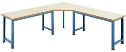 Manuflex WP1419.5007 A PROFI ötszögletű összekötő elem műanyag lemezzel, az asztalmélységhez = 700 mm Briliáns kék (RAL 5007)