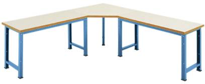 Manuflex WP1414.5012 A PROFI ötszögletű összekötő elem multiplex lemezzel, asztali mélységhez = 700 mm Élénk kék (RAL 5012)