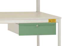 Manuflex LC4133.6011 ESD ESD egyedi fiók zöld alapon RAL 6011, reteszelt, reteszeléssel, szélesség nagysága = 425 x 550 x 135 mm