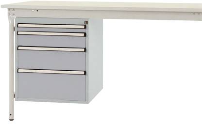 Manuflex ZB4752.9006 A ház alsó része álló, használható magasság 500 mm, 4 fiókkal. Asztal mélysége 800 mm