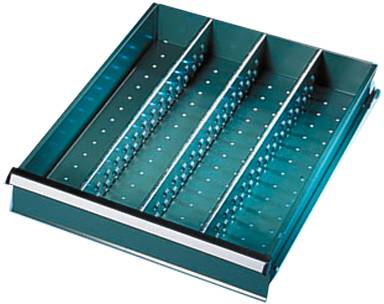 Manuflex ZB3025 Rekesz sínek szekrény fiókokhoz, 50 mm-es panelmagassághoz, Sz xxxH = 9 x 483 x 33 mm