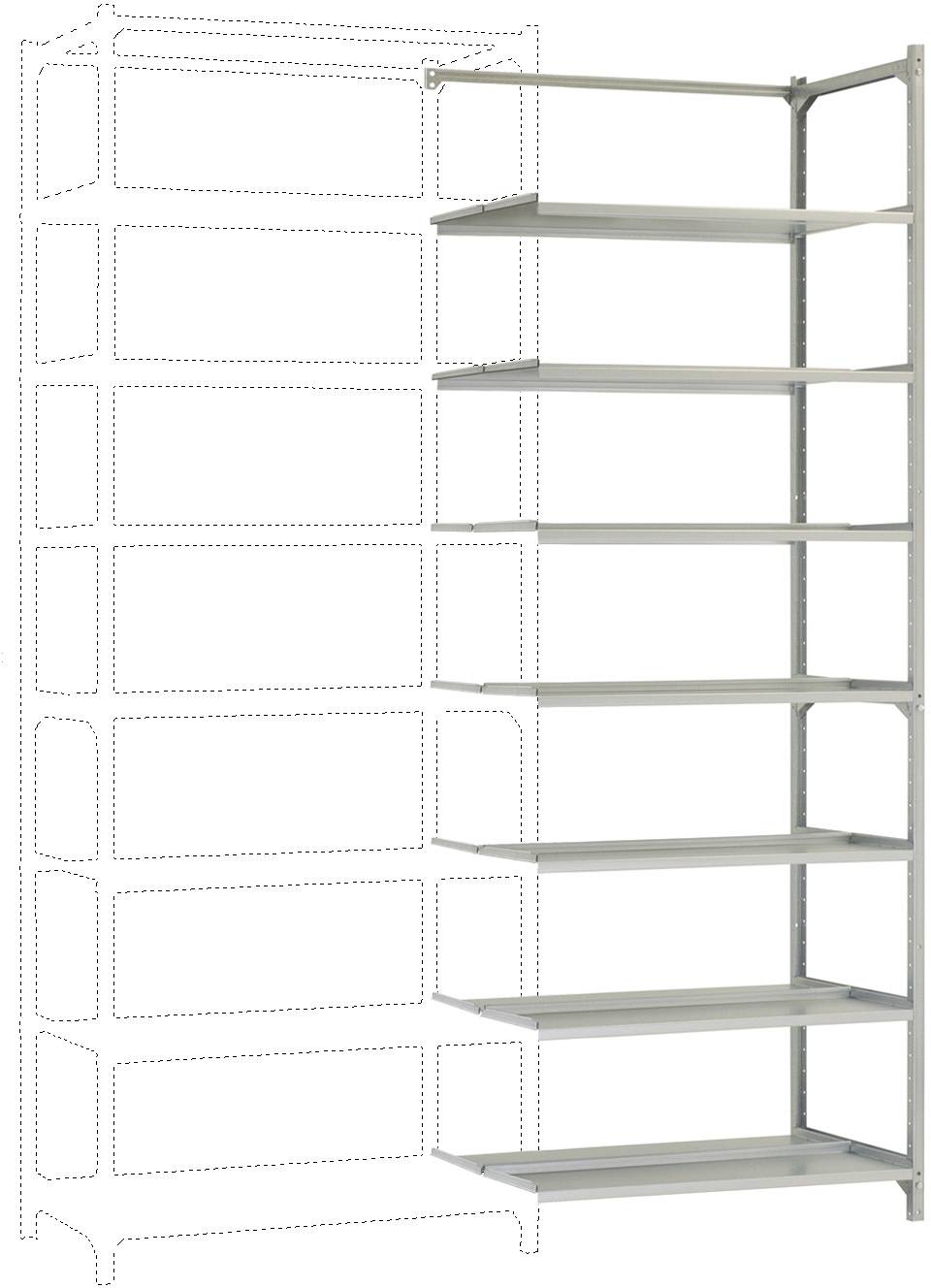 Manuflex RA2586 Polc ráépíthető modul (Sz x Ma x Mé) 930 x 2600 x 600 mm Acél padló