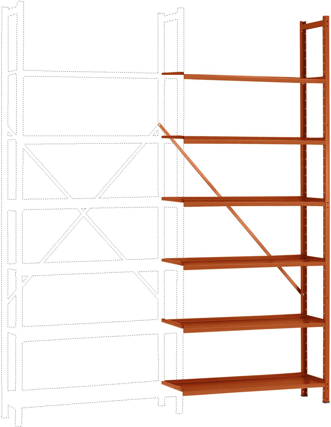 Manuflex RA3162.2001 Polc ráépíthető modul (Sz x Ma x Mé) 1280 x 2500 x 700 mm Acél padló