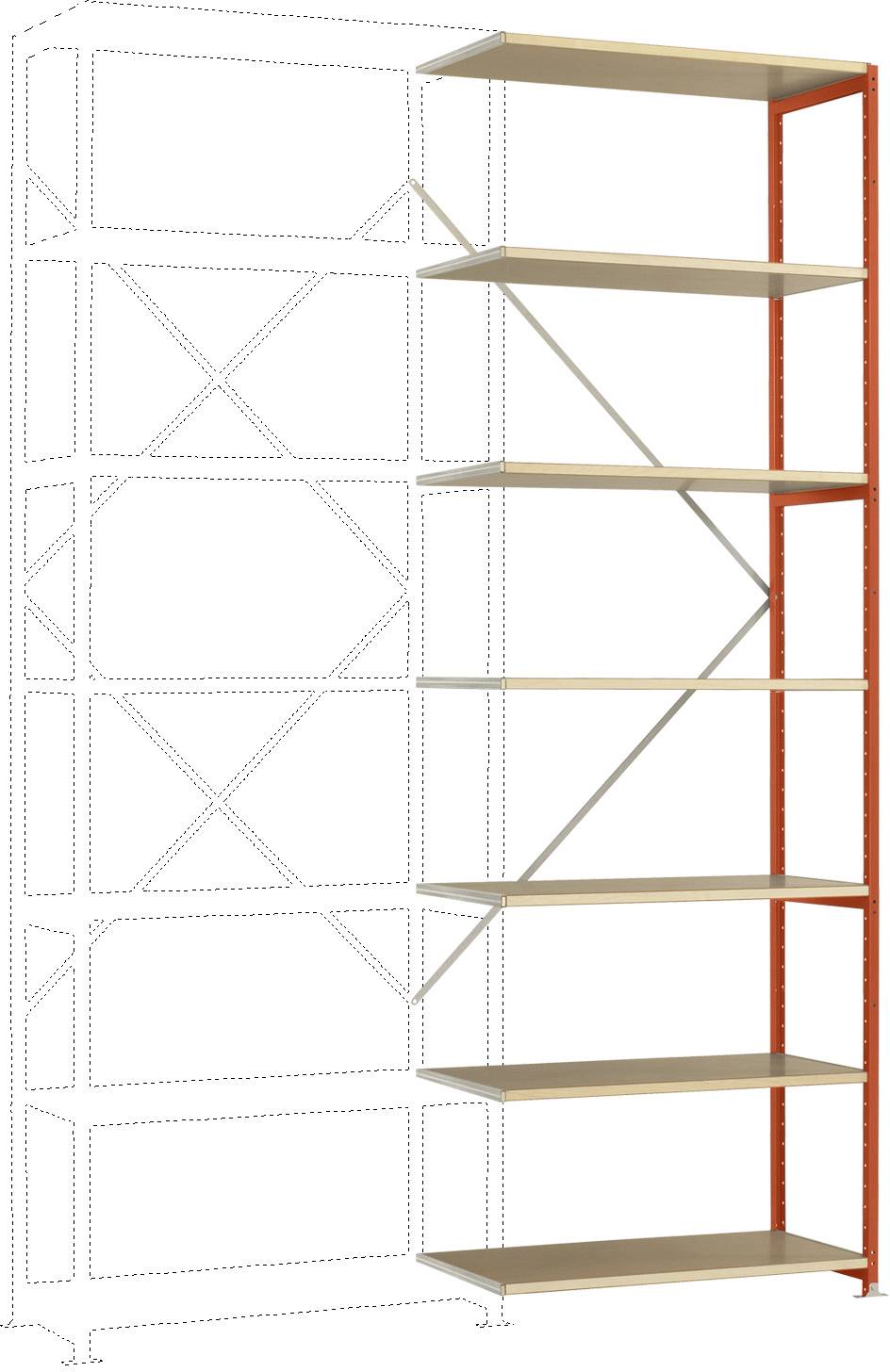 Manuflex RP1714.2001 Polc ráépíthető modul (Sz x Ma x Mé) 1000 x 3000 x 700 mm Fa padló