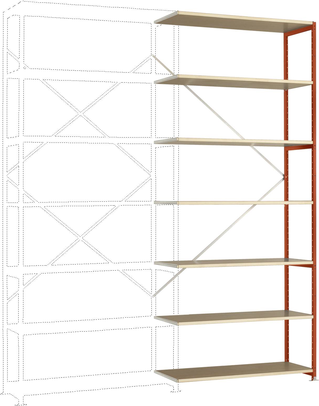 Manuflex RP1736.2001 Polc ráépíthető modul (Sz x Ma x Mé) 960 x 2600 x 300 mm Fa padló