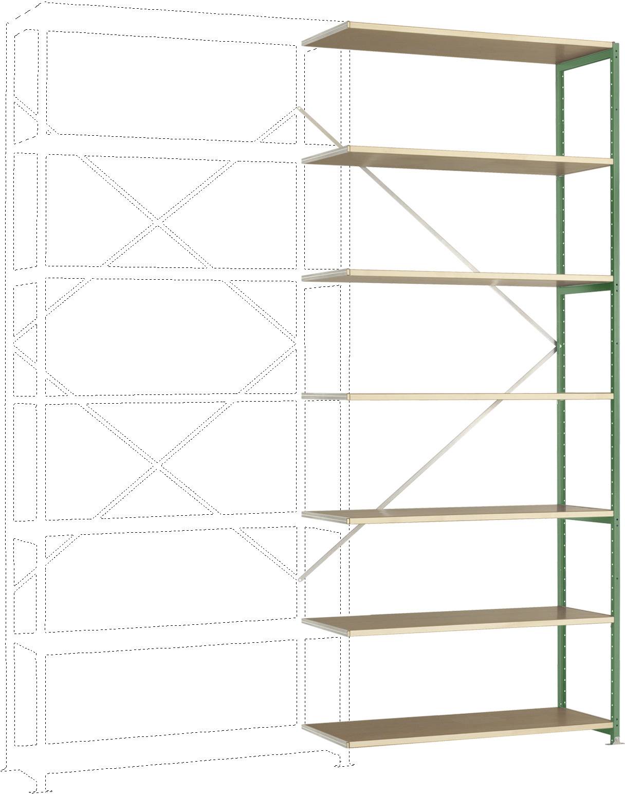 Manuflex RP1736.6011 Polc ráépíthető modul (Sz x Ma x Mé) 960 x 2600 x 300 mm Fa padló
