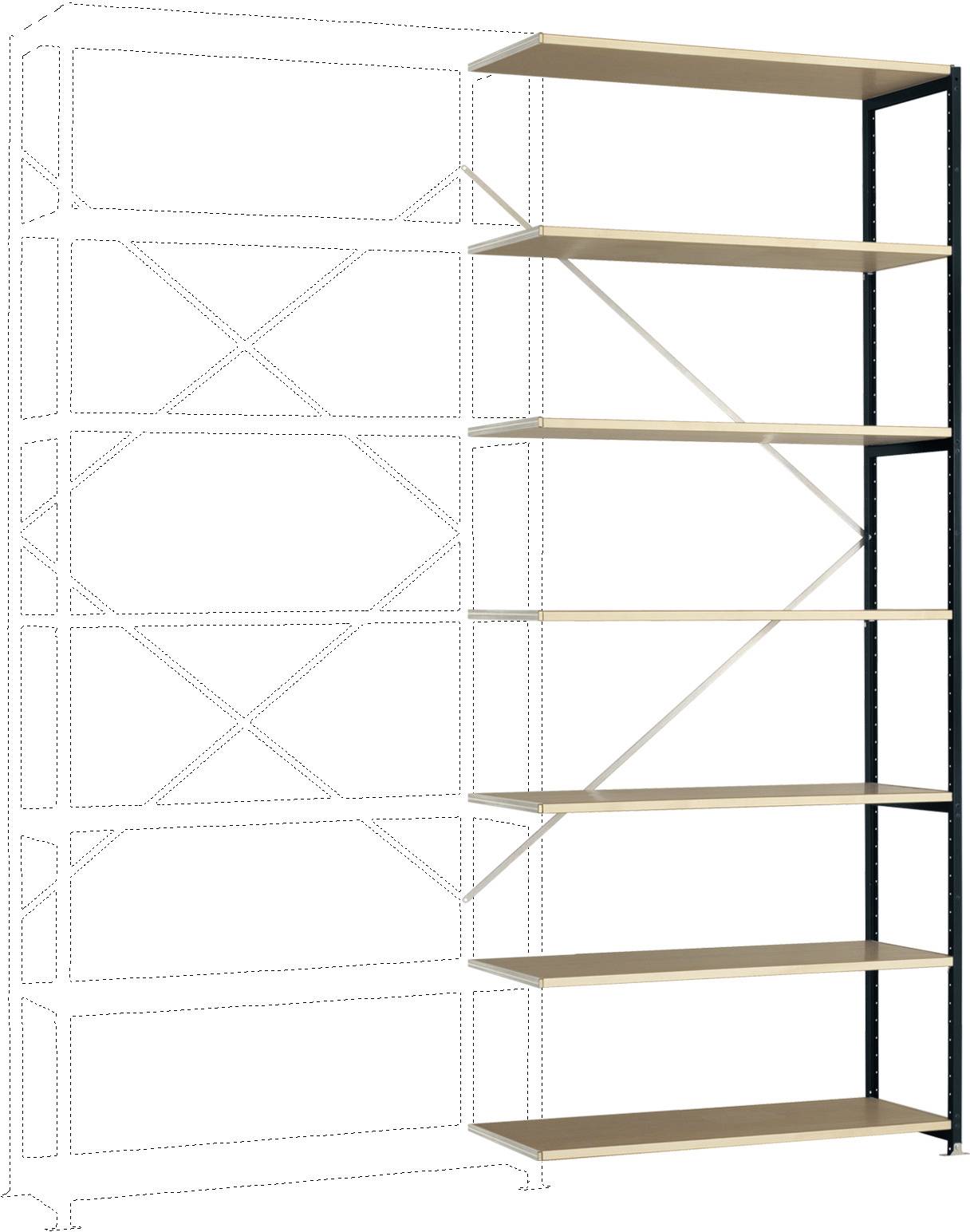 Manuflex RP1736.7016 Polc ráépíthető modul (Sz x Ma x Mé) 960 x 2600 x 300 mm Fa padló