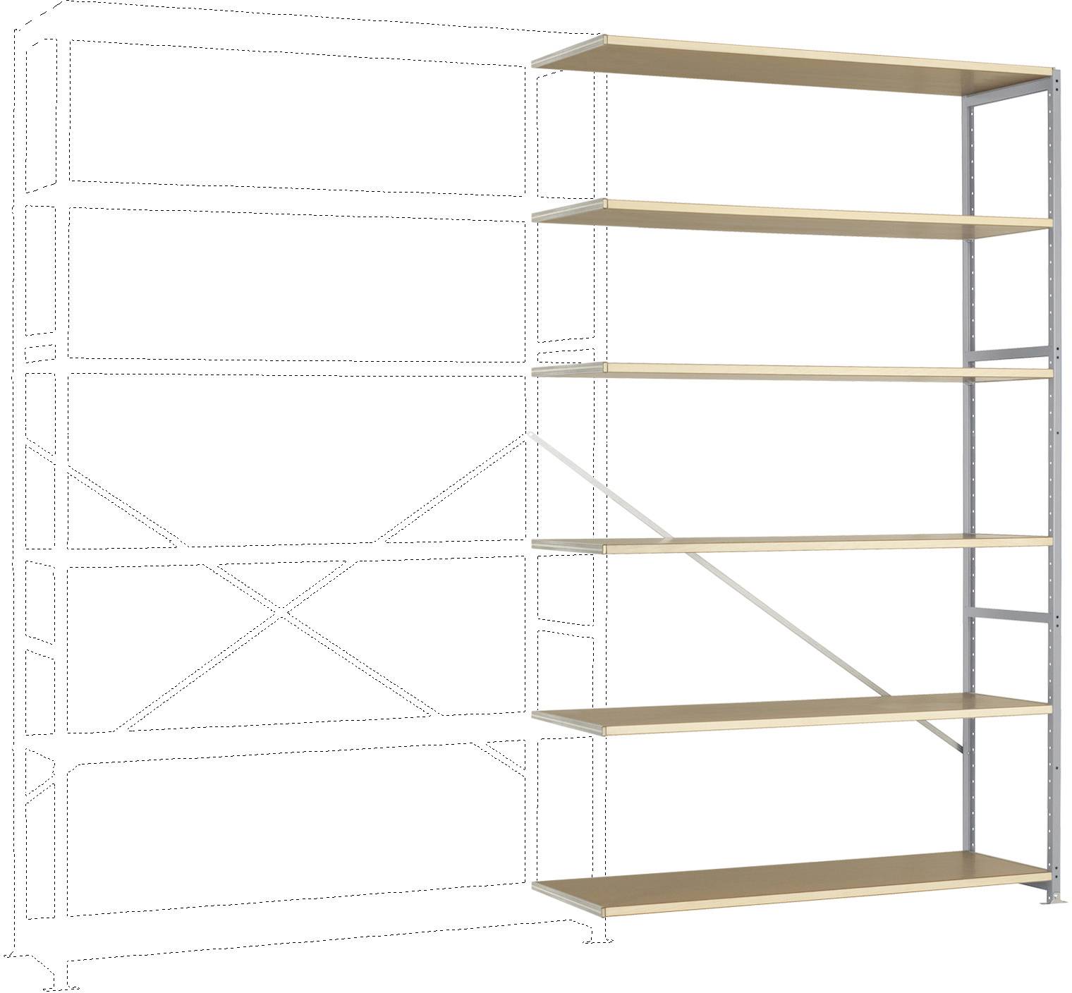 Manuflex RP1444.9006 Polc ráépíthető modul (Sz x Ma x Mé) 1500 x 2500 x 400 mm Fa padló