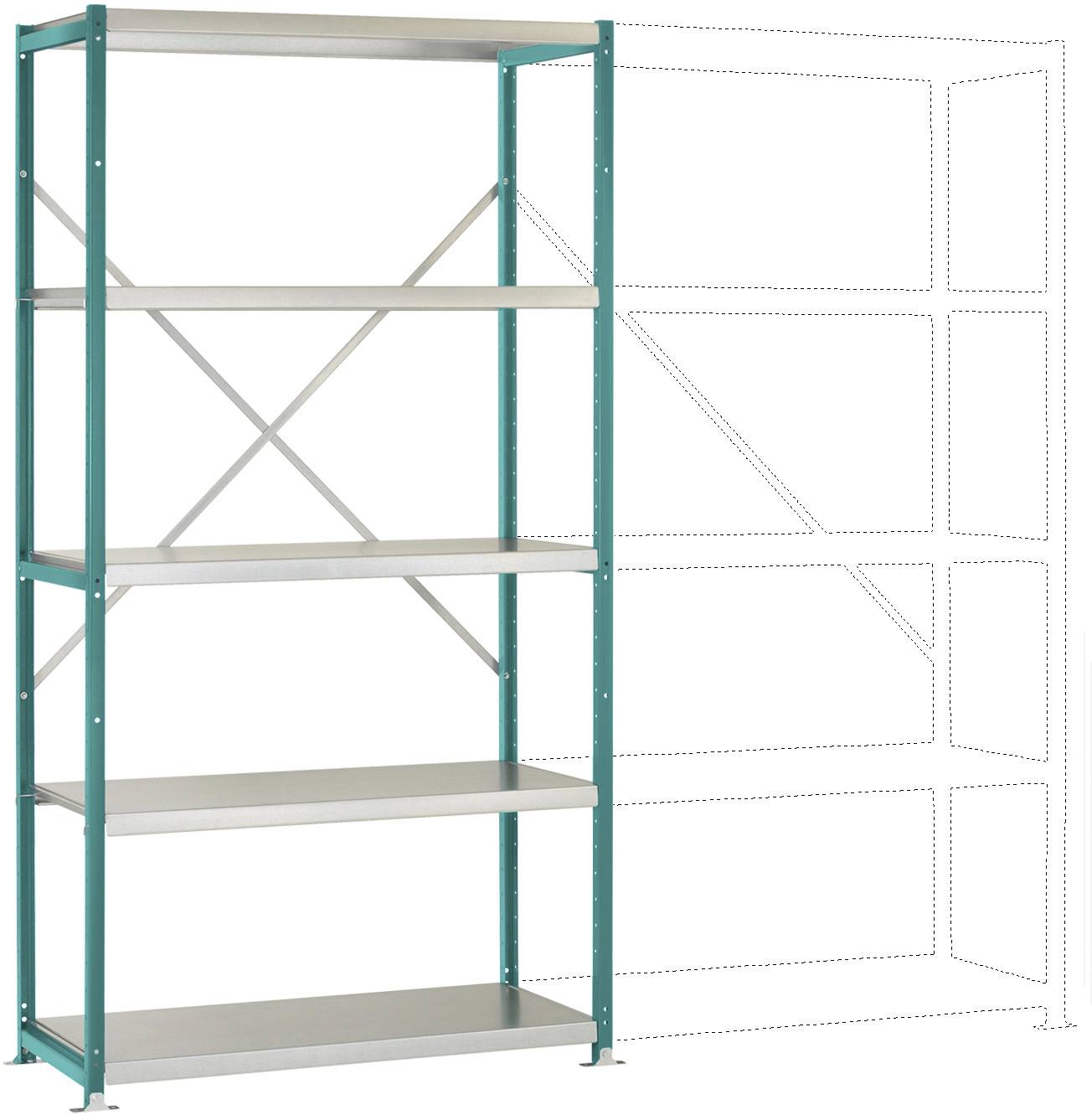 Manuflex RP1022.5021 Polc alapmodul (Sz x Ma x Mé) 1030 x 2000 x 400 mm Acél padló