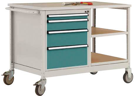 Manuflex MW2001.5021 Mobil munkapad (Sz x Ma x Mé) 1135 x 810 x 590 mm Vízkék