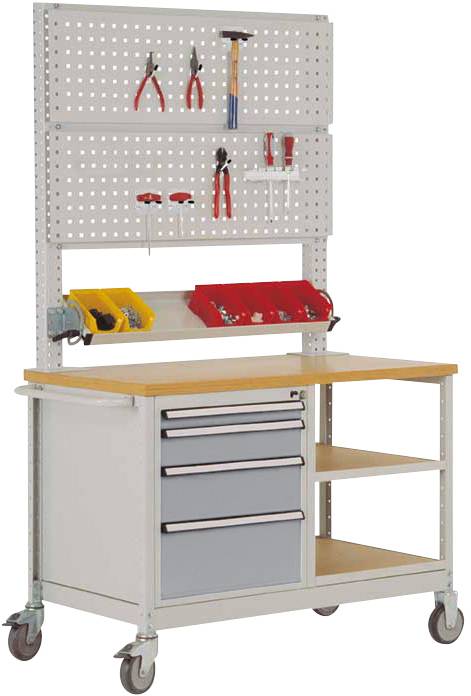Manuflex MW2033.9006 Mobil munkapad (Sz x Ma x Mé) 1135 x 810 x 590 mm Alumínium ezüst