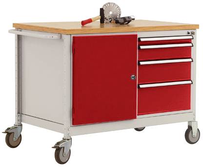 Manuflex TP1004.3003 Mobil munkapad (Sz x Ma x Mé) 1135 x 810 x 590 mm Rubinvörös