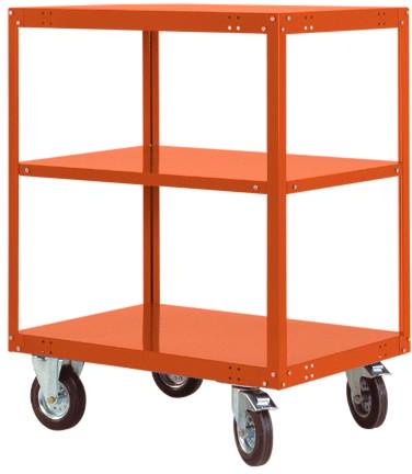 Manuflex TRANSOMOBIL TP4083.2001 Polcos kocsi Rögzítő Acéllemez Porbevonatos Pirosas narancs (RAL 2001)