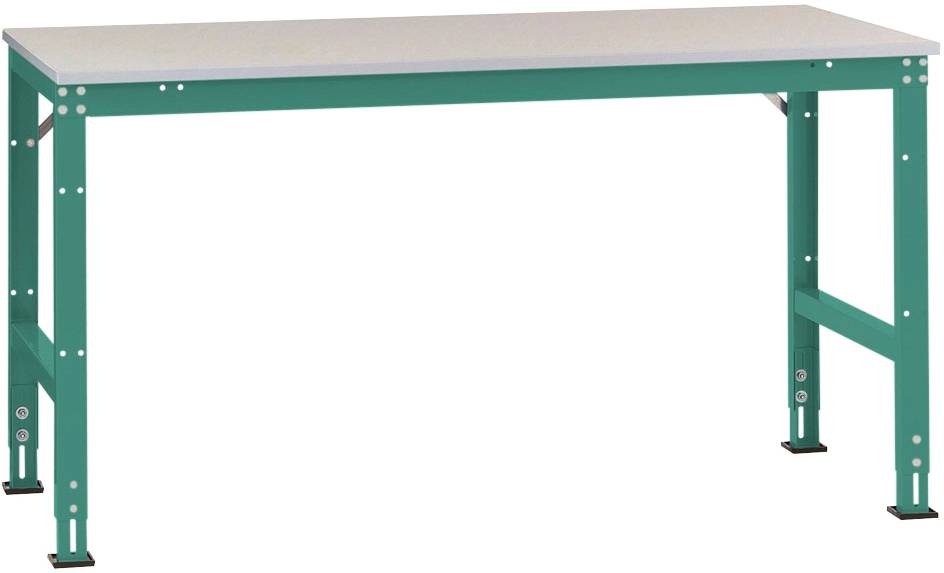 Manuflex AU6017.0001 Munka kiegészítő asztal UNIVERSAL szabvány műanyag lemezzel, szélesség nagysága = 1000 x 800 x 760-870 mm Szürke, Zöld