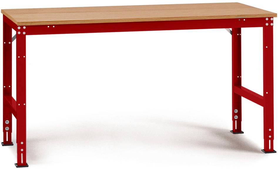 Manuflex AU4025.3003 Működő alaplap UNIVERSAL szabvány multiplex tetővel, Szélesség x = 1250 x 600 x 760-870 mm Rubinvörös