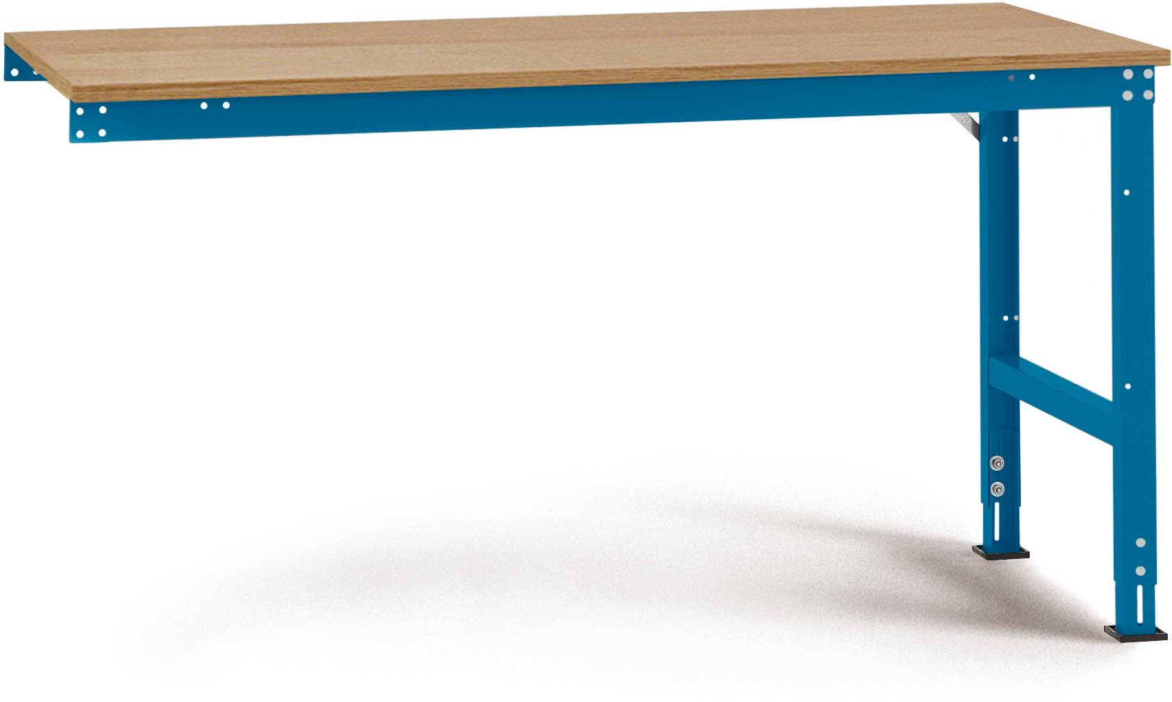 Manuflex AU6115.5007 Munka kiegészítő asztal UNIVERSAL szabvány multiplex lemezzel, szélesség nagysága = 2000 x 800 x 760-870 mm Briliáns kék (RAL 5007)