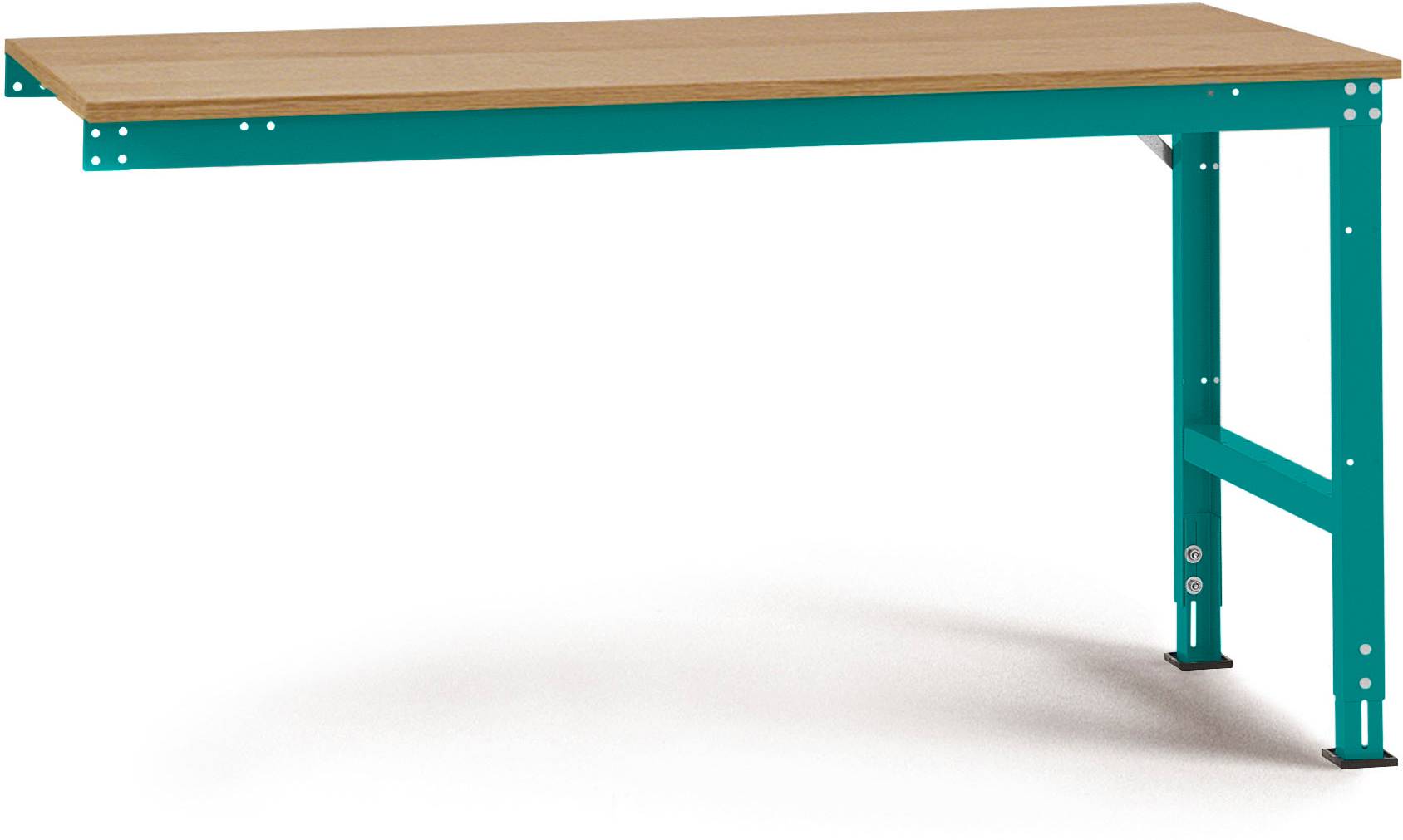 Manuflex AU6005.5021 Munka-kiegészítő asztal UNIVERSAL szabvány multiplex lemezzel, Szélesség = 1000 x 600 x 760-870 mm Vízkék