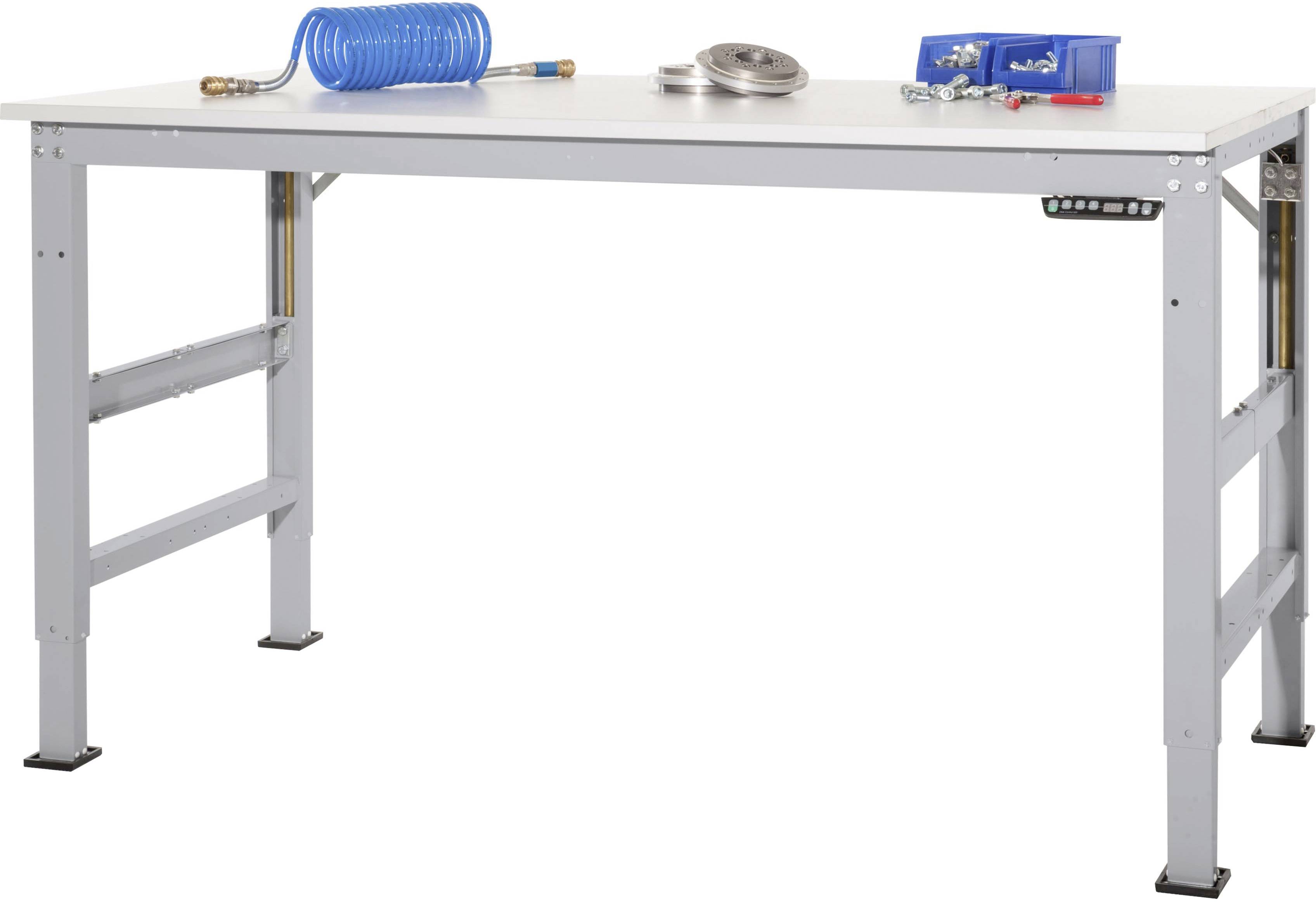 Manuflex AU9651.9006 Munkaasztal UNIVERSAL Ergo E memória melamin tetejével, szélesség nagysága = 2500 x 1000 x 722-1002 mm Alumínium ezüst
