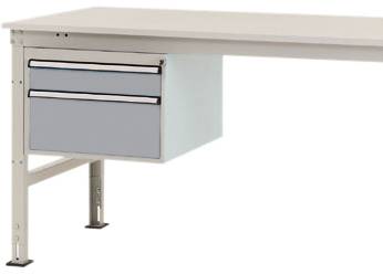Manuflex ZB4564.9006 Helyhez kötött ház, használható magasság 300 mm, 2 fiókkal. Asztal mélysége 1200 mm