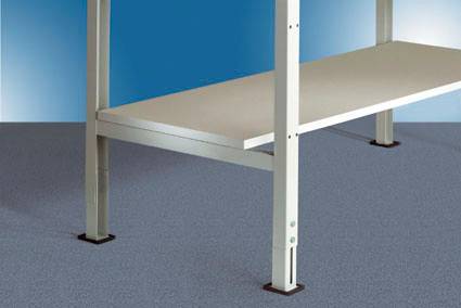 Manuflex ZB3756 Középső polc az UNIVERSAL munkaasztalokhoz Mobil WxD 1500 x 600 mm, WxDxH = 1500 x 350 x 19 mm