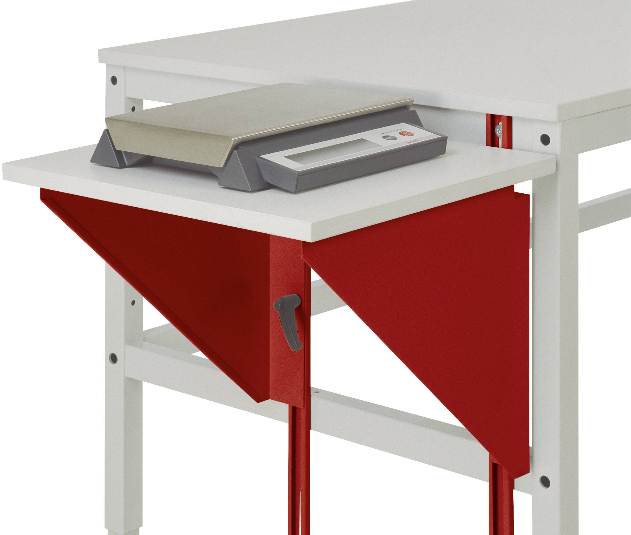 Manuflex AU0003.3003 Állítható magasságú asztali rögzítés munkaasztalokhoz és munkapadokhoz, szélesség x 500 x 600 mm Rubinvörös