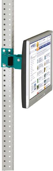 Manuflex ZB3629.5021 Monitor-támogatás az UNIVERSAL és a PROFI számára 80 mm-es kettős csatlakozással, VESA adapterrel 75 mm-rel, vízkékben RAL 5021