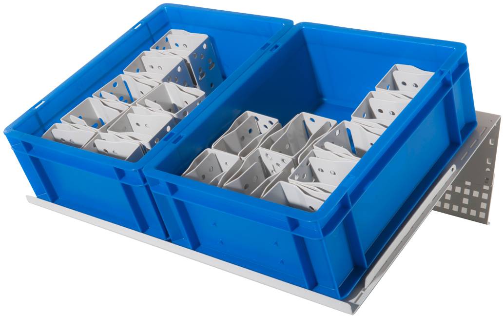 Manuflex ZB4796.7035 Konténer szintű konzolok a kisebb alkatrészekhez való hozzáférési idő csökkentésére, szélesség x mélység = 600 x 400 mm