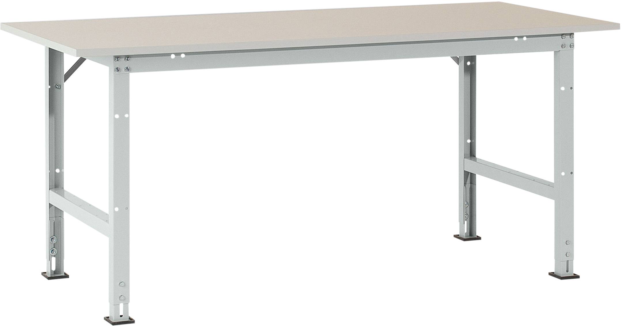 Manuflex AS0021.7035 Csomagolóasztal PACKPOOL szabvány melamin tetejével, szélesség nagysága = 1750 x 800 x 760-870 mm Élénk szürke (RAL 7035)