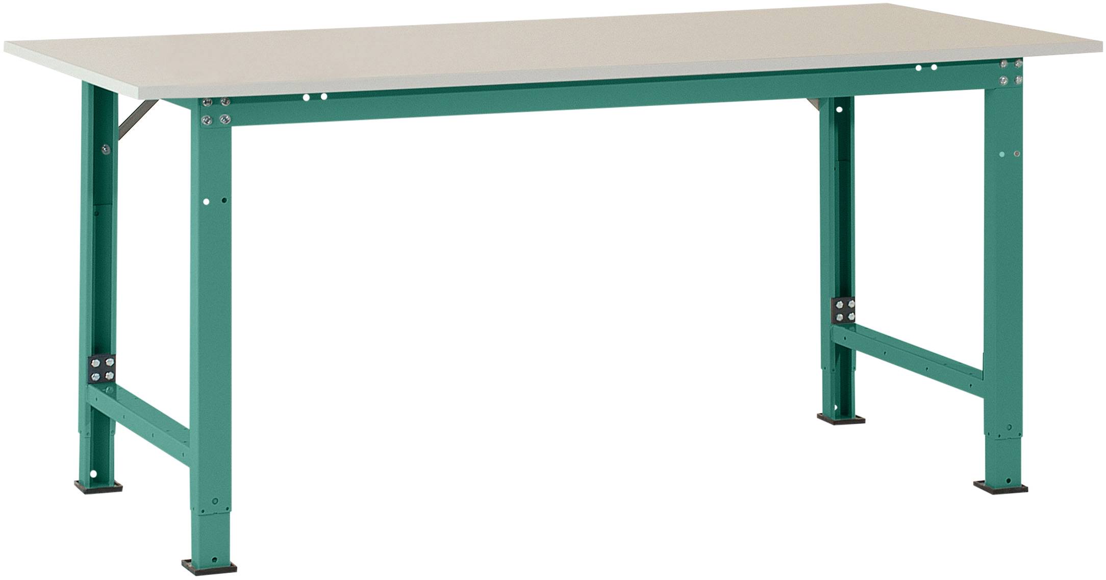 Manuflex AS0032.0001 Csomagtáblázat a PACKPOOL speciális melamin tetejével, szélesség nagysága = 2000 x 800 x 722-1022 mm Szürke, Zöld