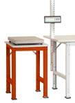 Manuflex AS0071.2001 Speciális oldalsó asztal PACKPOOL műanyag lemezzel, szélesség nagysága = 500 x 600 x 722-1022 mm