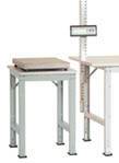 Manuflex AS0061.7035 Speciális oldalsó asztal PACKPOOL műanyag lemezzel, szélesség nagysága = 500 x 600 x 722-1022 mm Élénk szürke