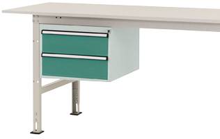 Manuflex AS0005.0001 A PACKPOOL ház alapja, használható magasság 300 mm, 2 fiókkal. Asztal mélysége 800 mm