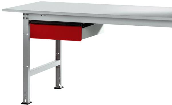 Manuflex AS0006.3003 Egyetlen fiók rubinvörös RAL 3003-ban, reteszeléssel, az asztalmélységhez 800 mm, szélesség nagysága = 425 x 550 x 135 mm