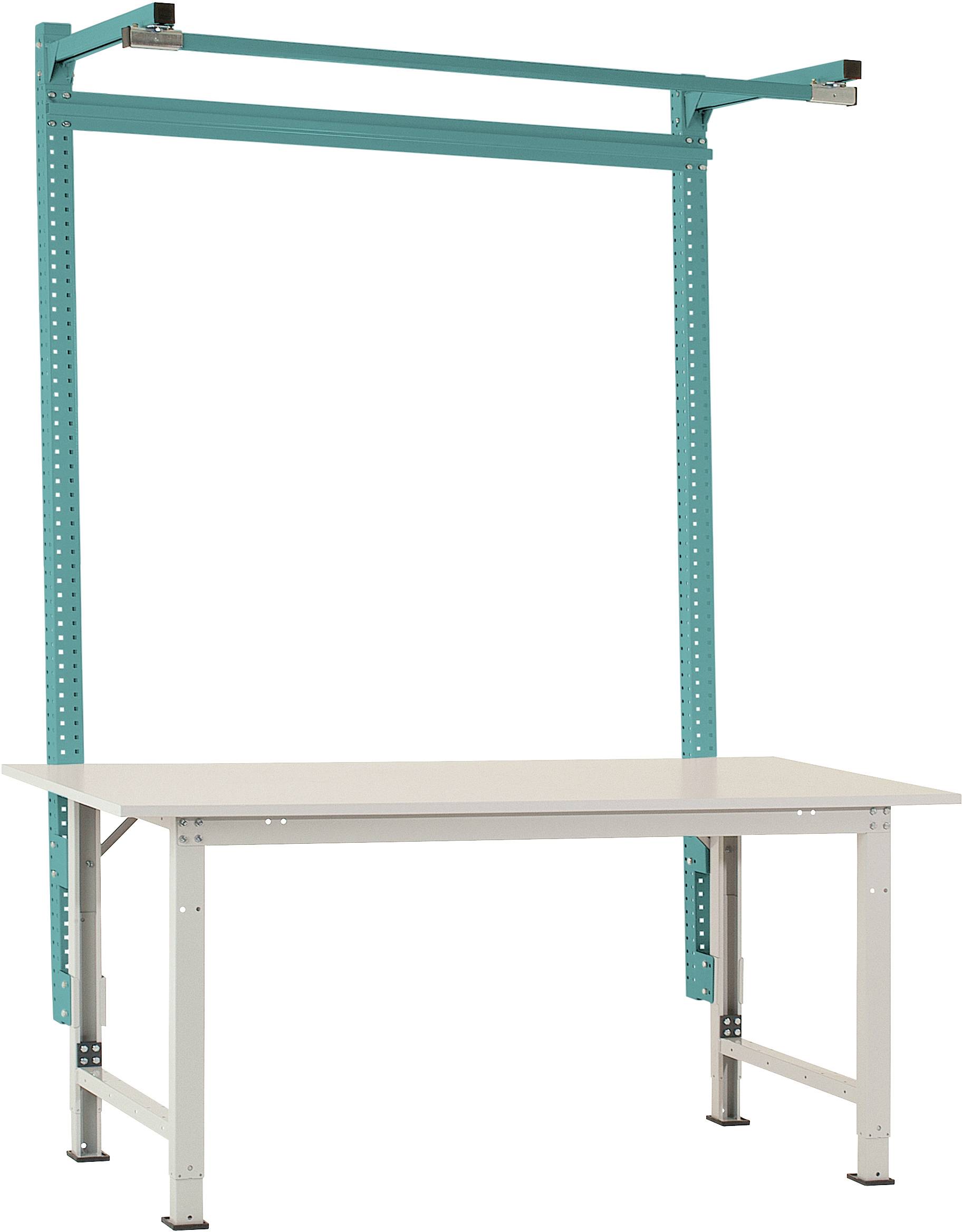 Manuflex AS1621.5021 Építési portál tartószerkezettel vízkékben RAL 5021, PACKPOOL szabványhoz, 2000 mm szélességgel