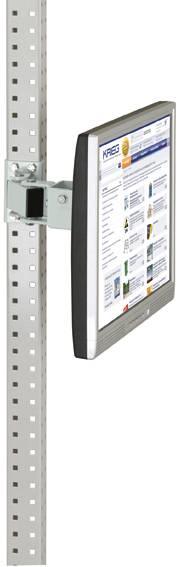 Manuflex ZB3629.7035 Monitor-támogatás az UNIVERSAL és a PROFI számára, 80 mm-es kettős csatlakozással, VESA adapterrel, 75 mm, világosszürke RAL 7035-rel