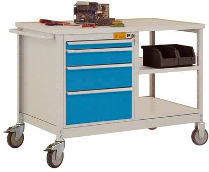 Manuflex LW1002.5012 Mobil munkapad (Sz x Ma x Mé) 1135 x 780 x 590 mm Élénk kék (RAL 5012)
