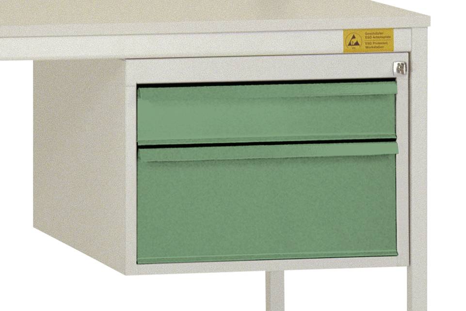 Manuflex LD4702.6011 ESD ESD ház alap, használható magasság 300 mm, 2 fiókkal