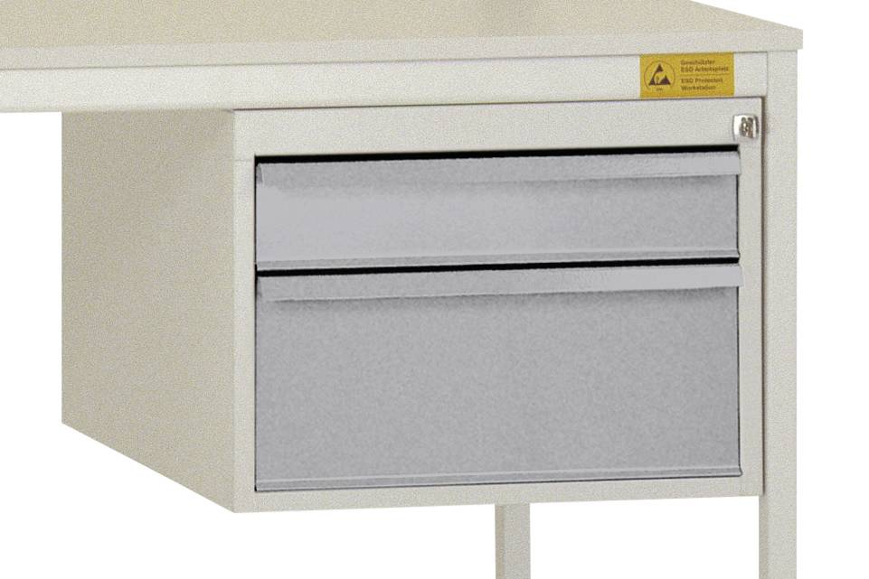 Manuflex LD4702.9006 ESD ESD ház alap, használható magasság 300 mm, 2 fiókkal