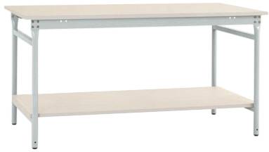 Manuflex TP5211.7035 Komplett BASIS oldalsó asztal melamin felső és közbenső polccal, szélesség x magasság: 1250 x 600 x 780 mm Élénk szürke (RAL 7035)