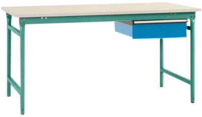 Manuflex BB5231.0001 Komplett BASIS oldalsó asztal melamin tetején + egy fiókkal, Szélesség x H: 1000 x 800 x 780 mm Szürke, Zöld